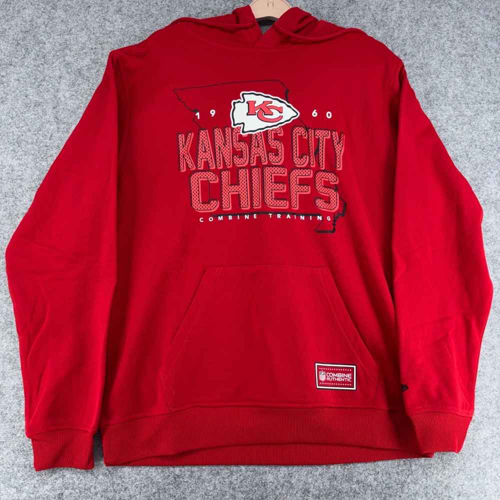 New Era Kansas City Chiefs NFL Combine Authentic Training Hoodie Red Mens Large